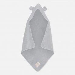 Konges Sløjd Organic Cotton Hooded Baby Terry Towel - Dusty Blue