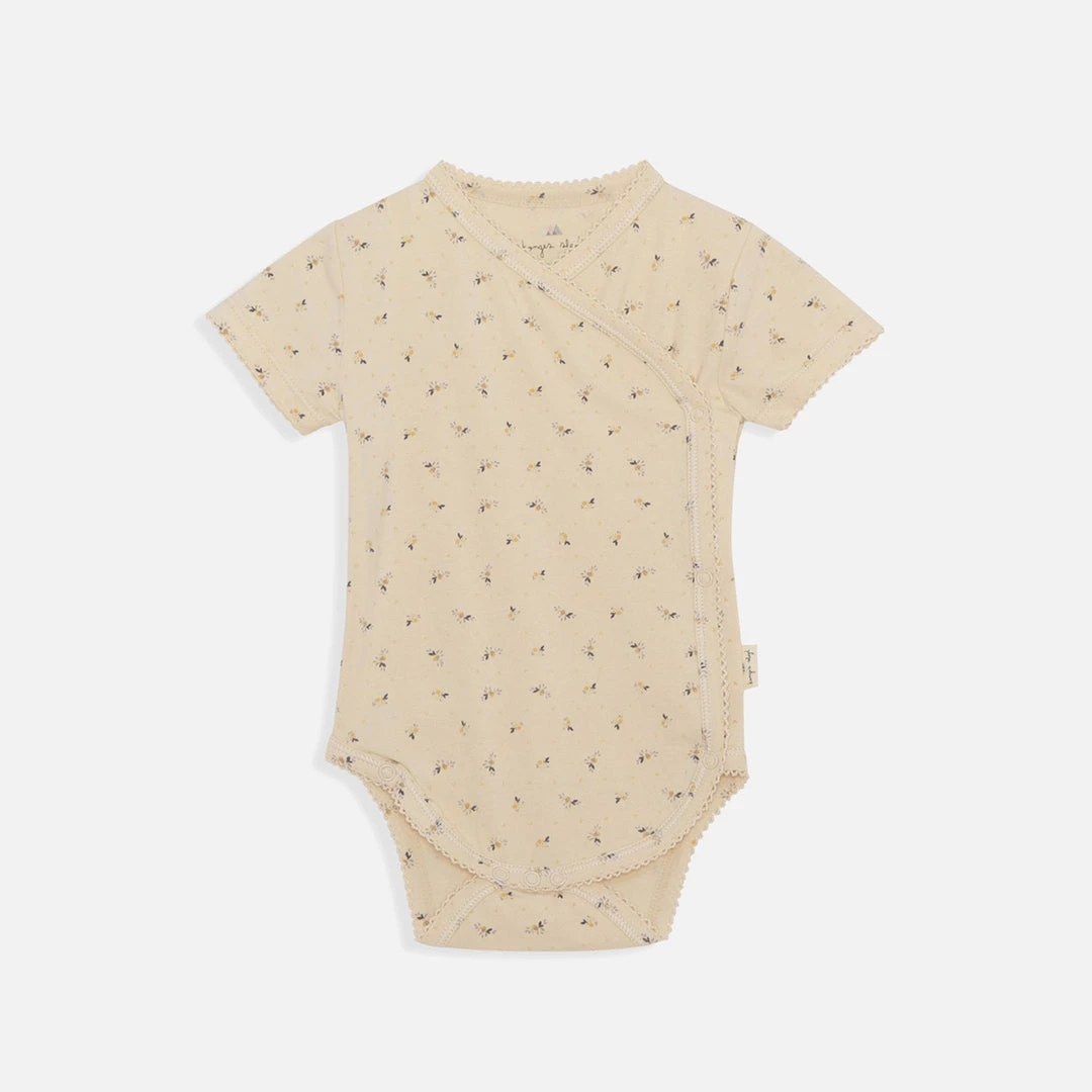 Konges Sløjd Organic Cotton Newborn SS Wrap Body - Petals SALE 3 Konges Sløjd Organic Cotton Newborn SS Wrap Body - Petals SALE
