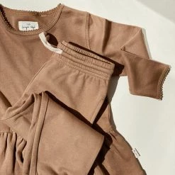 Konges Sløjd SALE Supima Cotton Ebi LS Frill Top - Tigers Eye