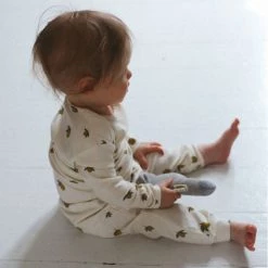 Konges Sløjd Cotton & Linen Organic Cotton Romper - Lemon Print