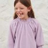 Liilu Organic Cotton Terry Smocked Blouse - Lavender