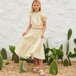 Liilu Organic Cotton Josephine Blouse - Flower Check SALE