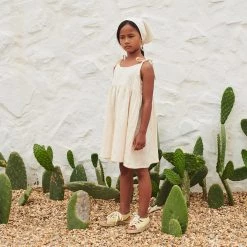 Liilu Organic Cotton Embroidered Louisa Dress - Ecru SALE