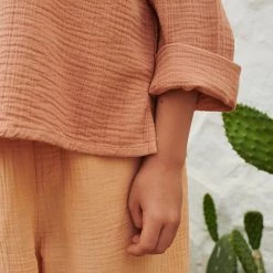 Liilu Organic Cotton Muslin Leonardo Shirt - Toast