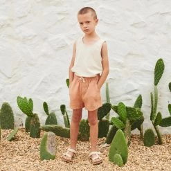 Liilu Organic Cotton Muslin Tudor Shorts - Toast SALE