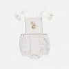 Liilu Cotton Muslin Folk Romper - Flamé/Milk