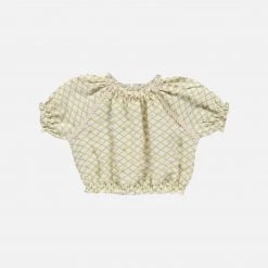 Liilu Women's Organic Cotton Josephine Blouse - Flower Check SALE