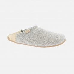 Living Kitzbühel Adult’s Undyed Boiled Wool Babouche Slipper - Natural Ecru