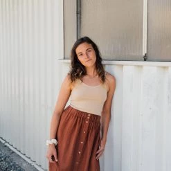 Matona Women's Linen Elsa Skirt - Sienna 20 Matona Women's Linen Elsa Skirt - Sienna