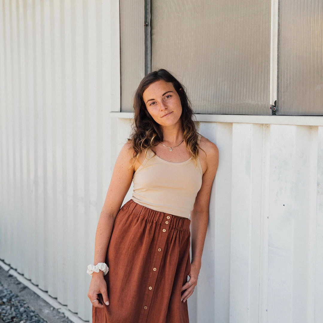 Matona Women's Linen Elsa Skirt - Sienna 11 Matona Women's Linen Elsa Skirt - Sienna