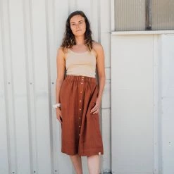 Matona Women's Linen Elsa Skirt - Sienna 17 Matona Women's Linen Elsa Skirt - Sienna