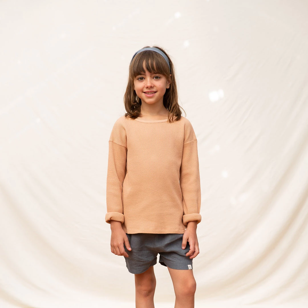 Matona Organic Cotton Waffle LS Top - Terracotta Cotton & Linen 11 Matona Organic Cotton Waffle LS Top - Terracotta Cotton & Linen