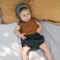 Matona Organic Cotton Waffle Bonnet - Olive