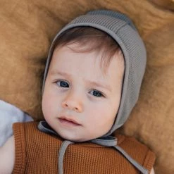 Matona Organic Cotton Waffle Bonnet - Olive