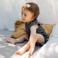 Matona Organic Cotton Waffle Leo Body - Graphite