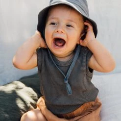 Matona Organic Cotton Waffle Leo Body - Graphite