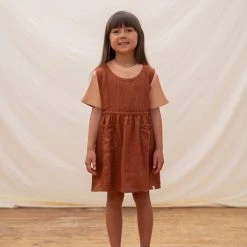 Matona Linen Nora Pinafore Dress - Sienna
