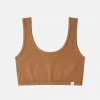 Matona Women's Organic Cotton Basic Cropped Top - Toffee 1 Matona Women's Organic Cotton Basic Cropped Top - Toffee