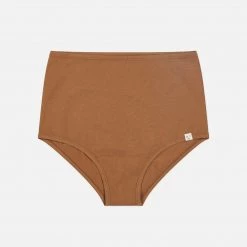 Matona Women's Organic Cotton Basic High Waist Briefs - Toffee SALE