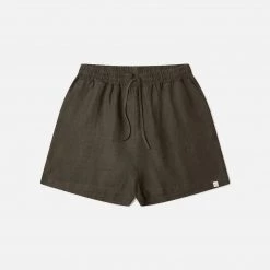 Matona Women's Linen Robin Shorts - Pine