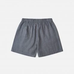Matona Women's Linen Robin Shorts - Storm Blue