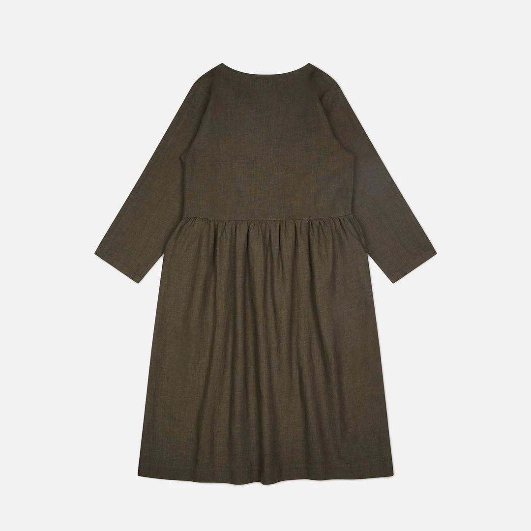 Matona Women's Linen Tilla Wrap Dress - Pine SALE 5 Matona Women's Linen Tilla Wrap Dress - Pine SALE