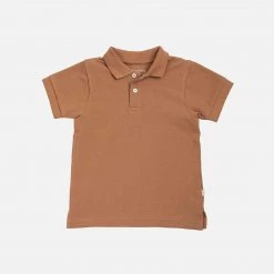 Minimalisma Organic Cotton Piqué SS Eiven Polo Shirt - Nougat