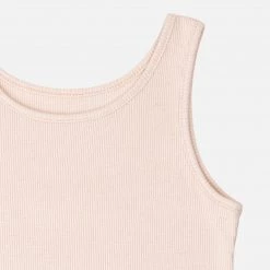 Minimalisma Organic Cotton Rib Sleeveless Rap Body - Powder
