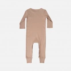 Minimalisma Organic Cotton Rib Rein Romper - Latte Cotton & Linen 10 Minimalisma Organic Cotton Rib Rein Romper - Latte Cotton & Linen