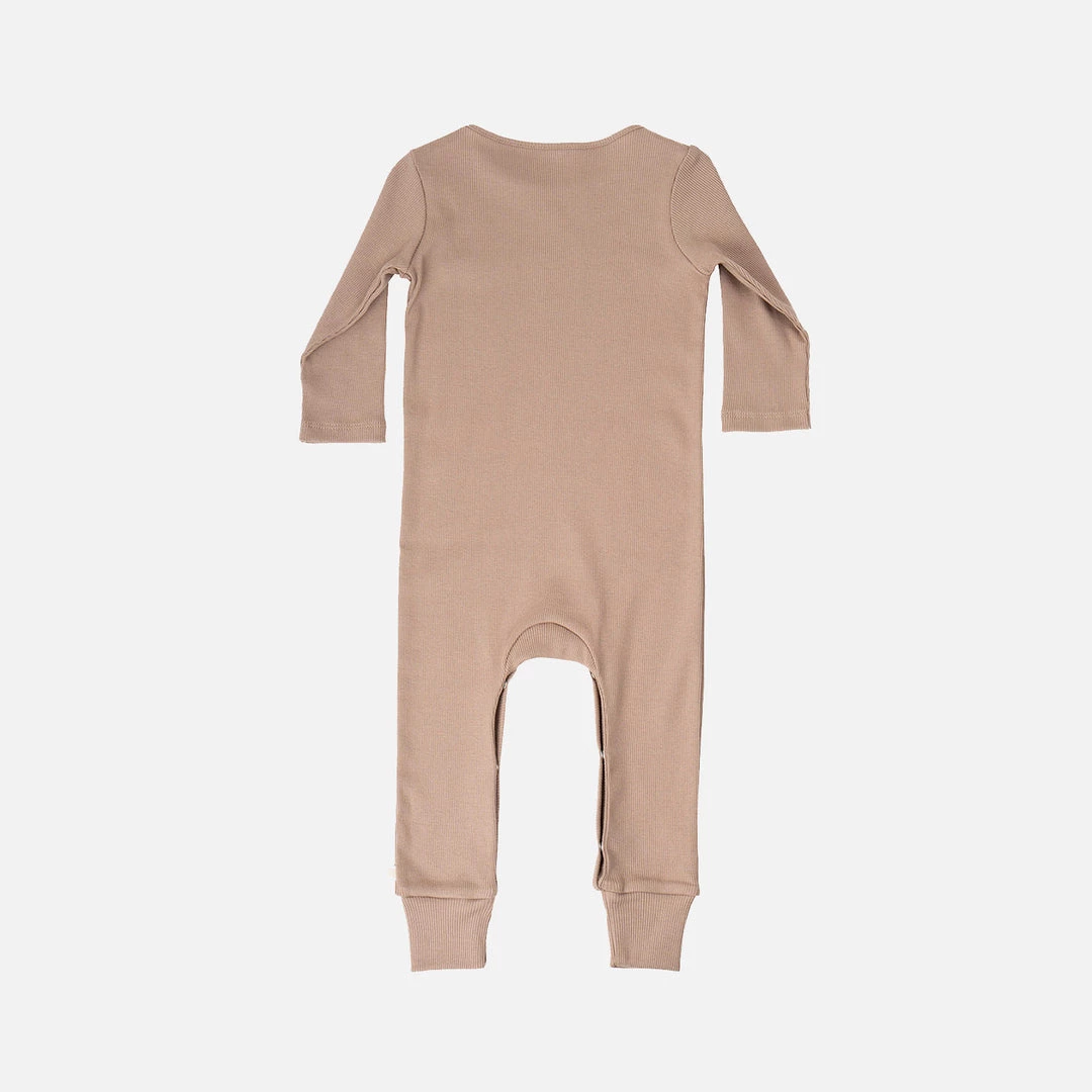 Minimalisma Organic Cotton Rib Rein Romper - Latte Cotton & Linen 6 Minimalisma Organic Cotton Rib Rein Romper - Latte Cotton & Linen