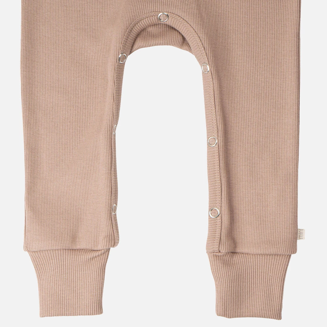 Minimalisma Organic Cotton Rib Rein Romper - Latte Cotton & Linen 7 Minimalisma Organic Cotton Rib Rein Romper - Latte Cotton & Linen