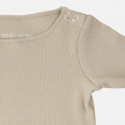 Minimalisma Organic Cotton Rein Romper - Pale Olive