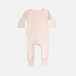 Minimalisma Cotton & Linen Organic Cotton Rib Rein Romper - Powder