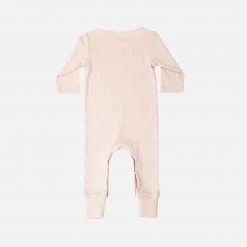 Minimalisma Cotton & Linen Organic Cotton Rib Rein Romper - Powder