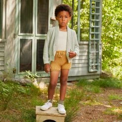 Misha & Puff Pima Cotton Cottonseed Saltwater Cardigan - Steel Blue