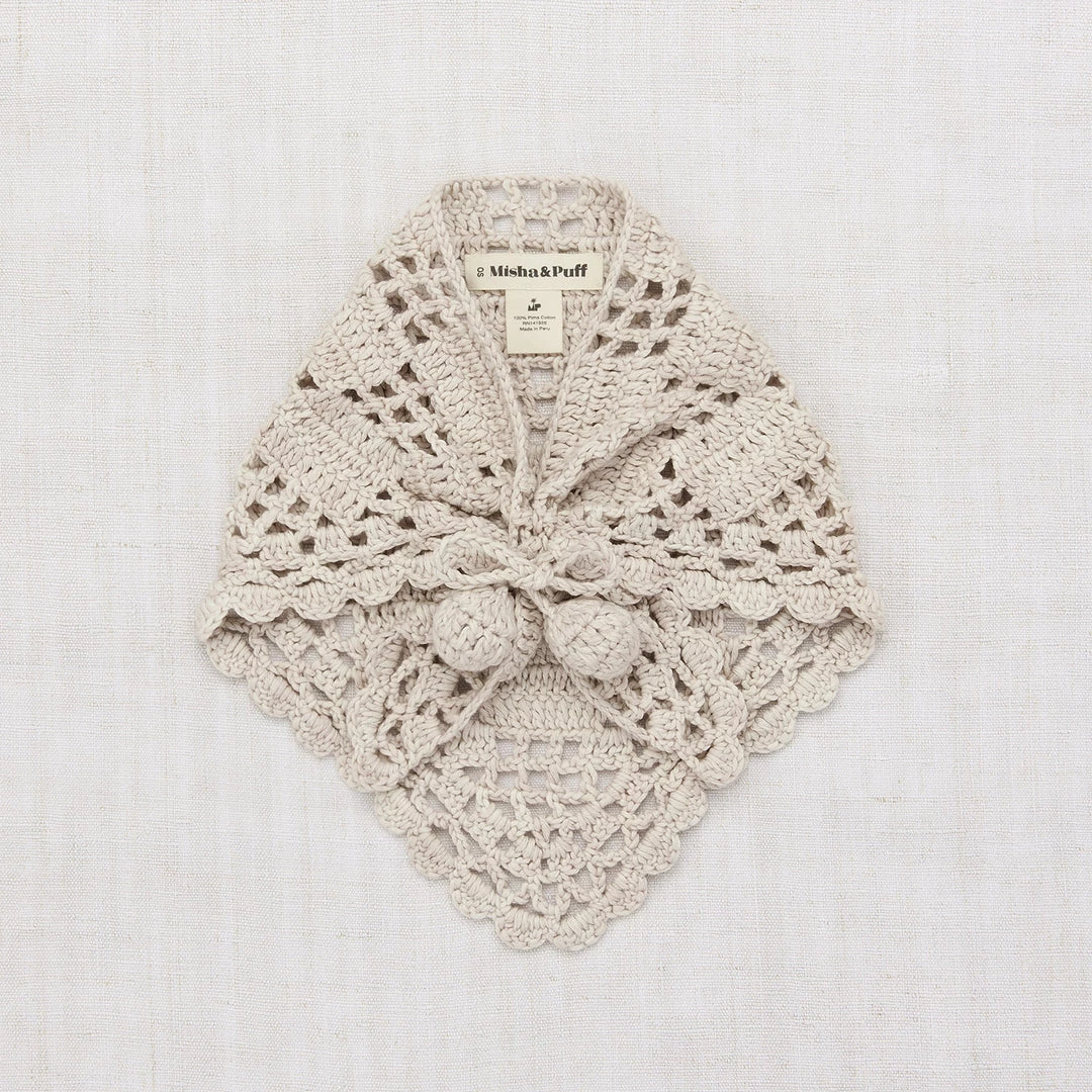 Misha & Puff Cotton & Linen Hand Crochet Pima Cotton Kerchief - Moon 3 Misha & Puff Cotton & Linen Hand Crochet Pima Cotton Kerchief - Moon