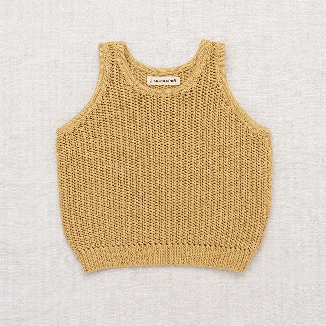 Misha & Puff Pima Cotton Net Stitch Tank - Root Cotton & Linen 3 Misha & Puff Pima Cotton Net Stitch Tank - Root Cotton & Linen