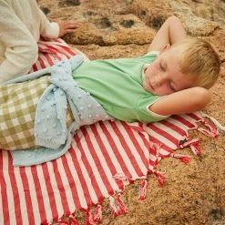 Misha & Puff Cotton & Linen Hand Knit Pima Cotton Summer Popcorn Sweater - Steel Blue