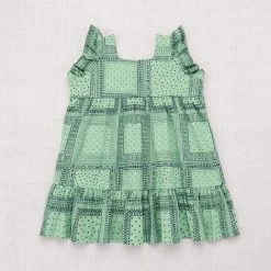 Misha & Puff Pima Cotton Ruffle Sleeve Dress - Peapod Patchwork Bandana Cotton & Linen