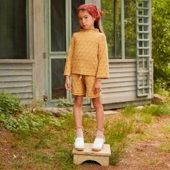 Misha & Puff Cotton & Linen Pima Cotton Block Stitch Boxer Shorts - Root