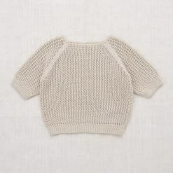 Misha & Puff Pima Cotton Short Sleeve Breezy Sweater - Moon
