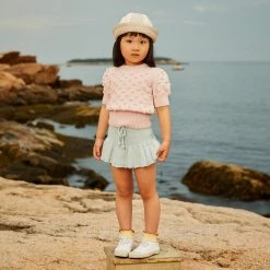 Misha & Puff Cotton & Linen Hand Knit Pima Cotton Skating Pond Skirt - Steel Blue 7 Misha & Puff Cotton & Linen Hand Knit Pima Cotton Skating Pond Skirt - Steel Blue