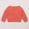 Misha & Puff Hand Knit Pima Cotton Summer Popcorn Sweater - Melon