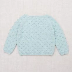 Misha & Puff Cotton & Linen Hand Knit Pima Cotton Summer Popcorn Sweater - Steel Blue