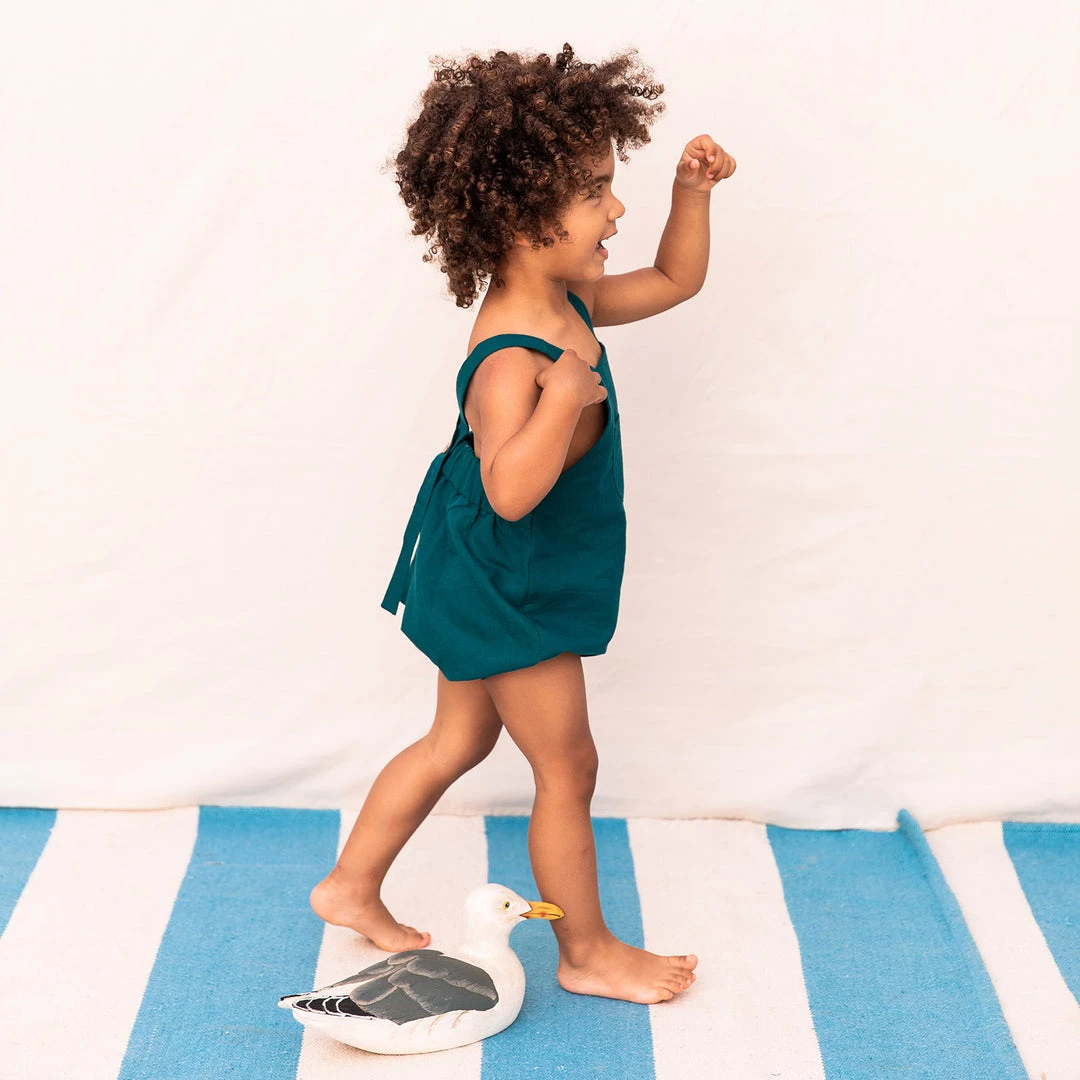 Monkind Organic Cotton/Linen Romper - Ocean 9 Monkind Organic Cotton/Linen Romper - Ocean