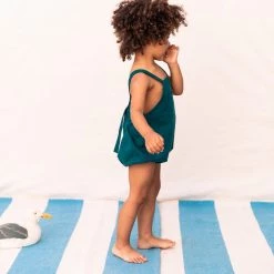 Monkind Organic Cotton/Linen Romper - Ocean 13 Monkind Organic Cotton/Linen Romper - Ocean