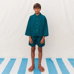 Monkind Organic Cotton/Linen Shorts - Ocean