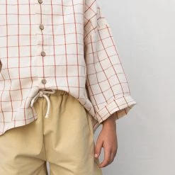 Monkind Organic Cotton/Linen Shirt - Tomato Net SALE