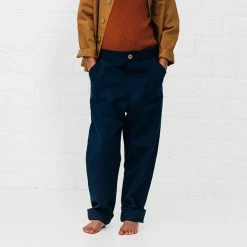 Monty & Co Cotton Utility Trouser - Light Navy Cotton & Linen 17 Monty & Co Cotton Utility Trouser - Light Navy Cotton & Linen