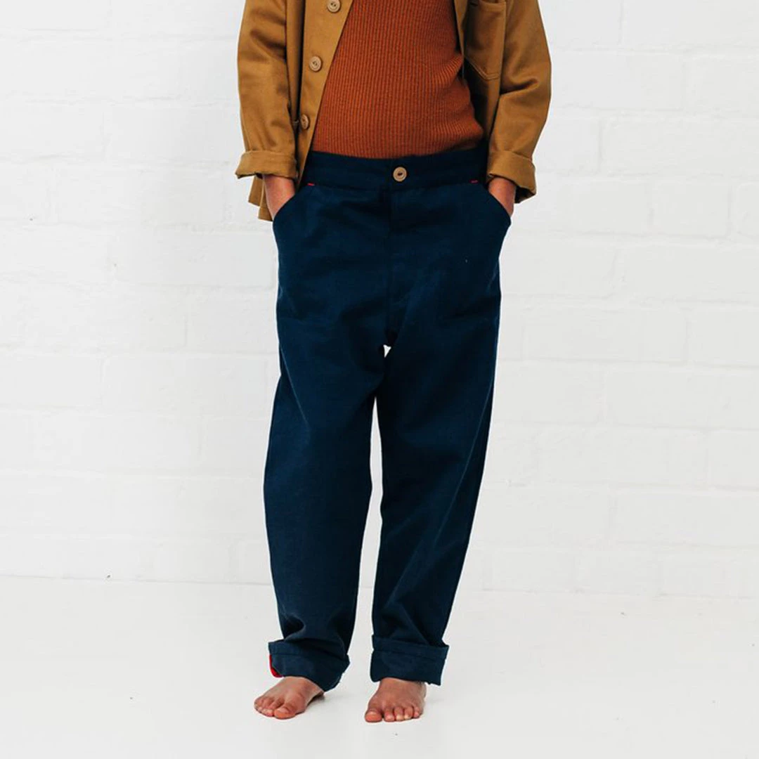 Monty & Co Cotton Utility Trouser - Light Navy Cotton & Linen 10 Monty & Co Cotton Utility Trouser - Light Navy Cotton & Linen